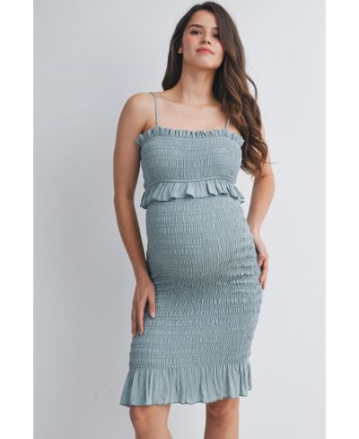 Платье Hello Miz Maternity Smocked Spaghetti Strap с Ruffle Hem