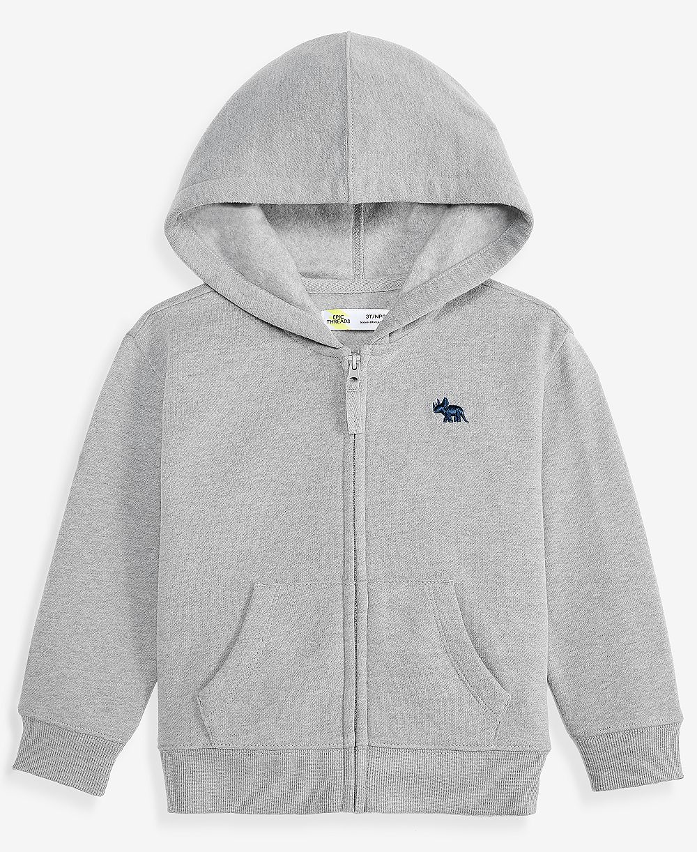 Epic Threads Toddler Boys' 12M-5T Fleece Icon Zip-Up Hoodie, Macy's Exclusive