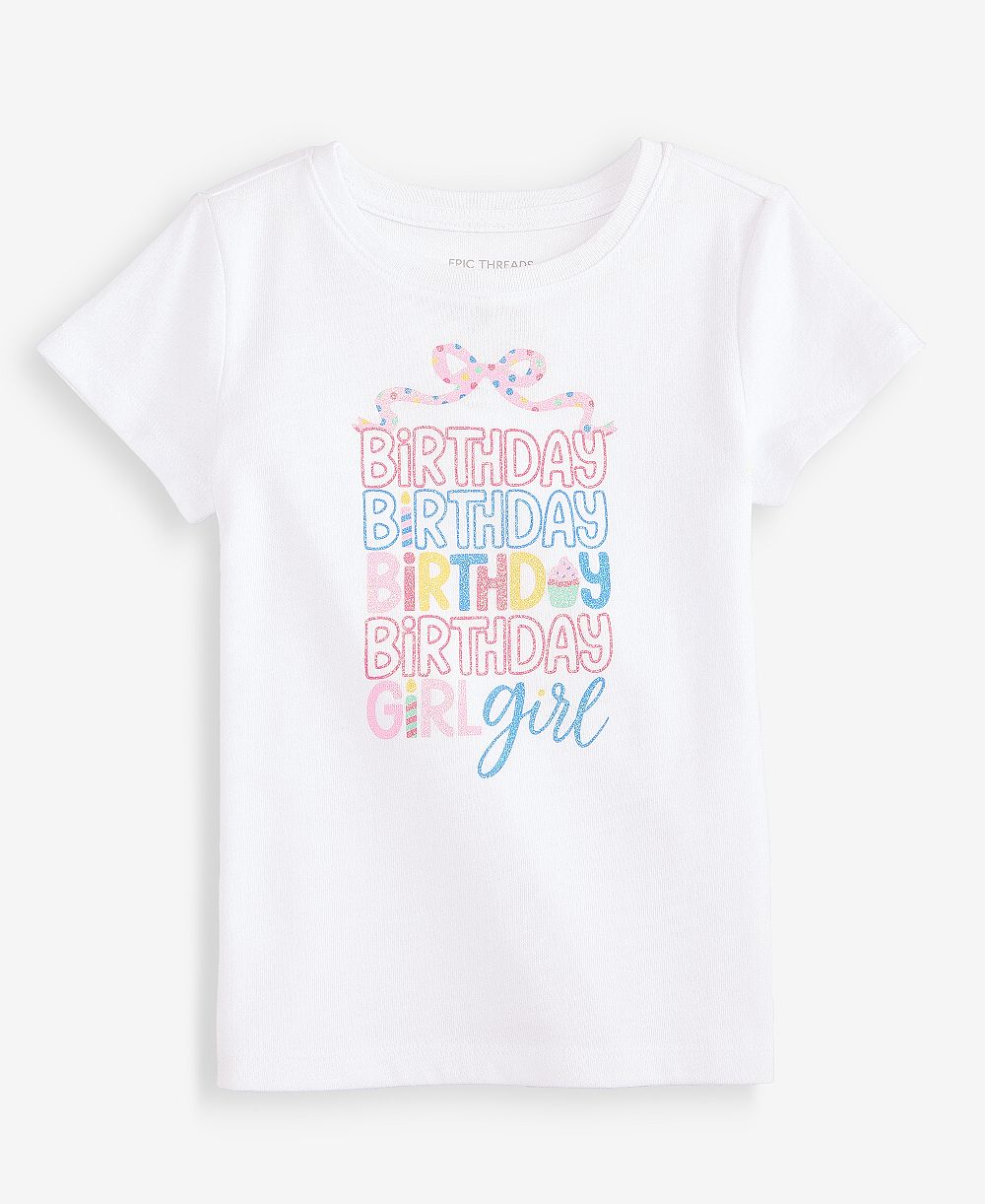 Epic Threads Детская футболка с принтом Birthday Girl (12M-5T)