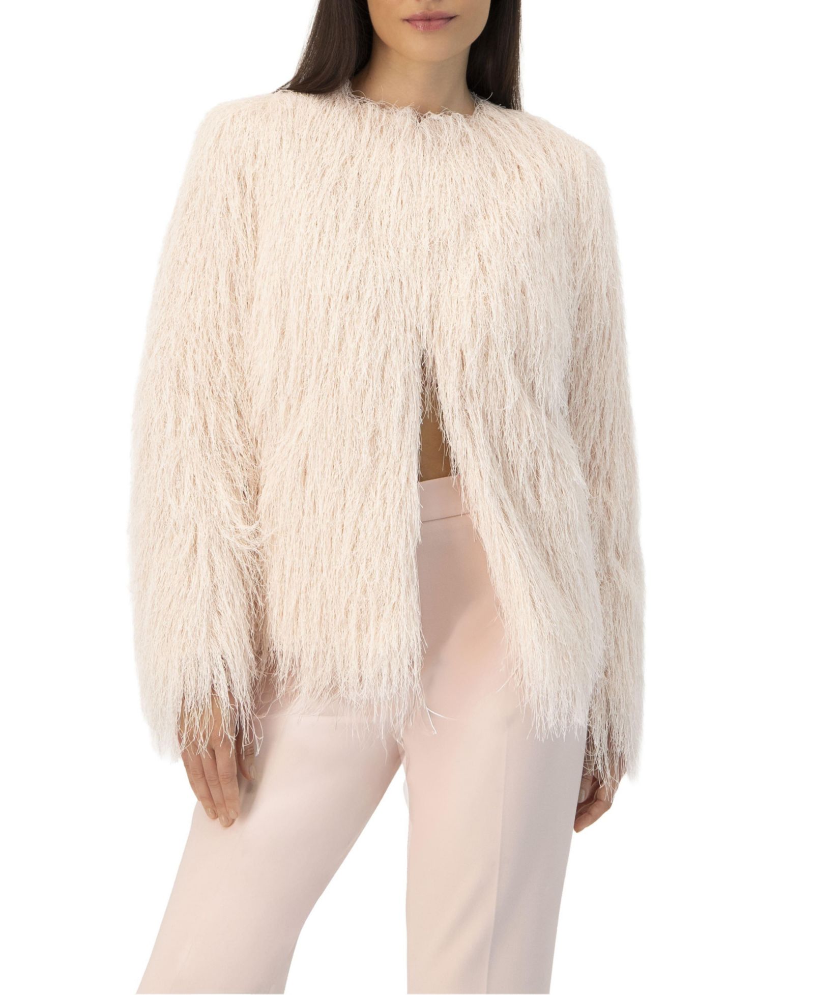 Ivonne Women's Fringe Coat with Snap Closures