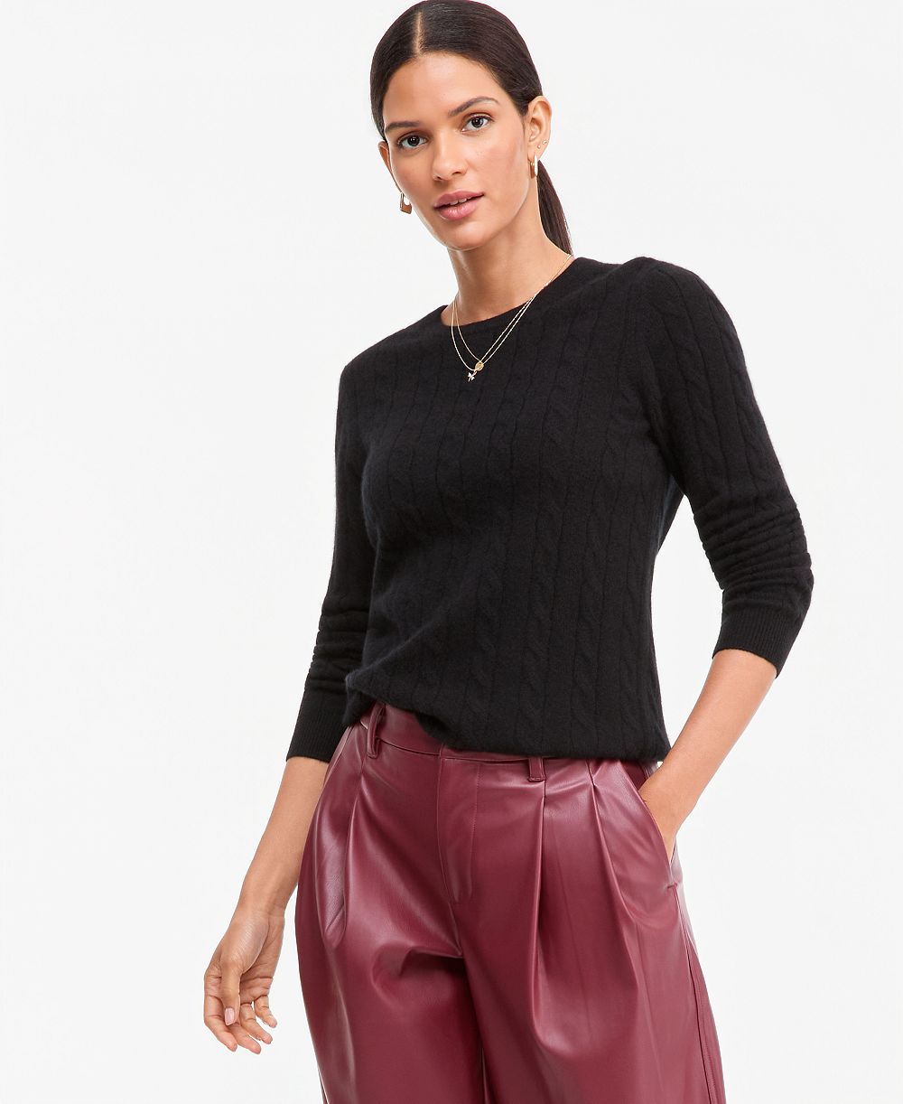 Charter Club Women's Cable-Knit Crewneck 100% Cashmere Sweater, Macy's Exclusive