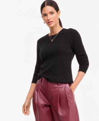 Свитер Charter Club Women's Cable-Knit Crewneck 100% Cashmere