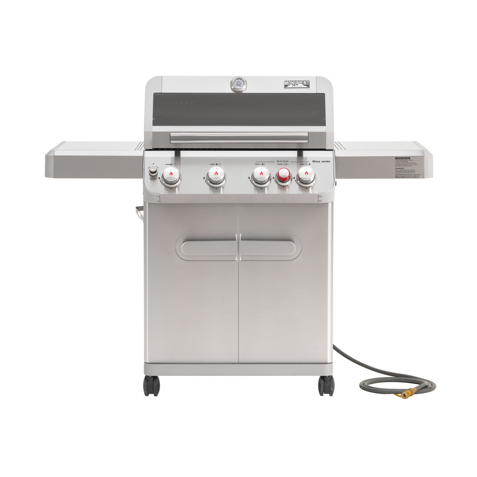 Monument Grills Mesa 415BZNG газовый гриль из нержавеющей стали с Broil-Zone и стеклом Clearview