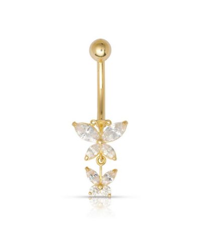 Серьга-кольцо для пупка Curata Jewelry с крыльями ангела и цирконом