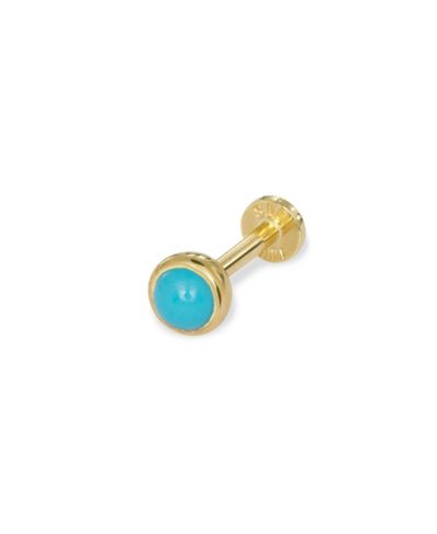 Curata Jewelry украшение из желтого золота 14k 18G 3mm с имитацией бирюзы для лабрета