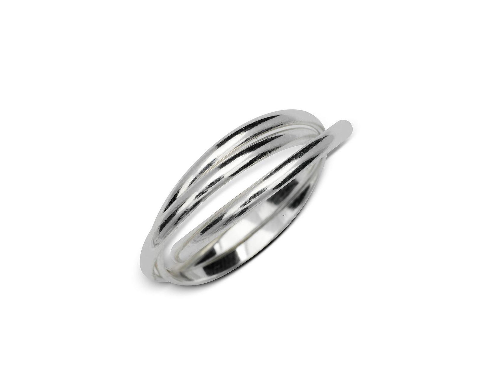 Curata Jewelry 925 Sterling Silver Unisex 6mm Polished Intertwining Rolling Ring