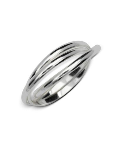 Curata Jewelry унисекс кольцо из стерлингового серебра 925 Polished Intertwining Rolling 6mm