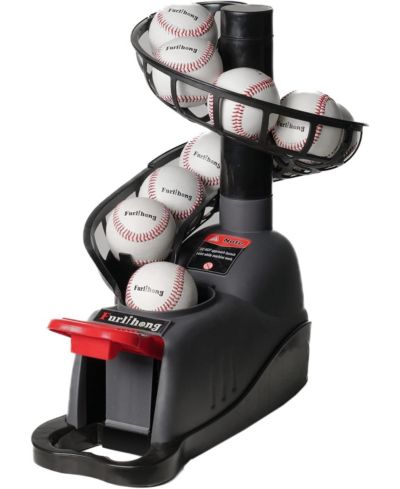 Furlihong Mechanical Baseball Soft Toss Machine with Adjustable Angles & Step On Paddle Launch, Compatible with Regulation Baseballs