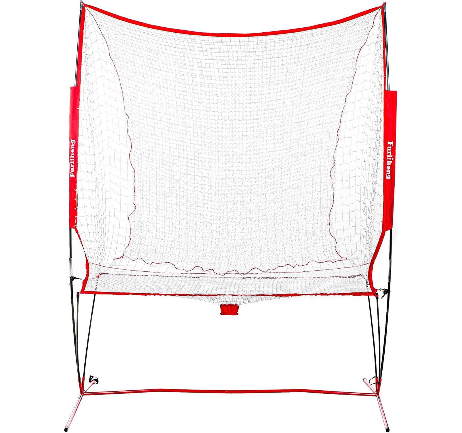 Furlihong Portable Baseball and Tennis Ball Recycling System Net 6 x 7ft with Fiberglass Frame and Carrying Bag for Continuous Training Loop Net Only