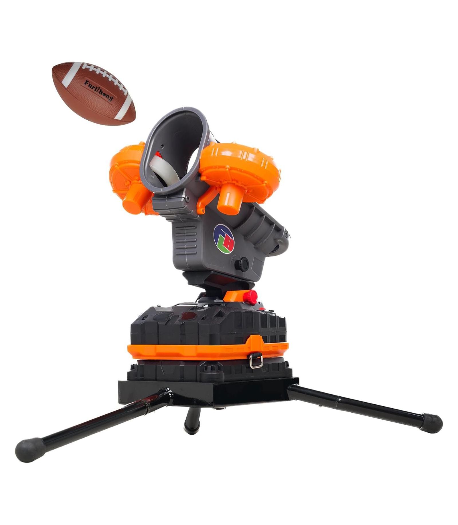 Furlihong Automatic Football Machine for Kids & Teens with Adjustable Angles, Left Right Oscillation, 2 Training Footballs & Carry Bag