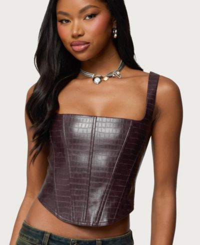 Женский корсетный топ Edikted Women's Shana Faux Croc Corset Top