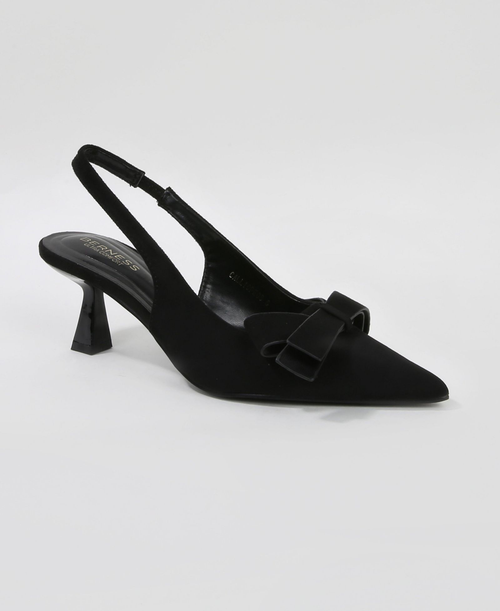 BERNESS Womens Calliope Asymmetrical Bow Kitten Heels