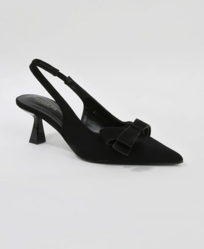 BERNESS Womens Calliope Asymmetrical Bow Kitten Heels