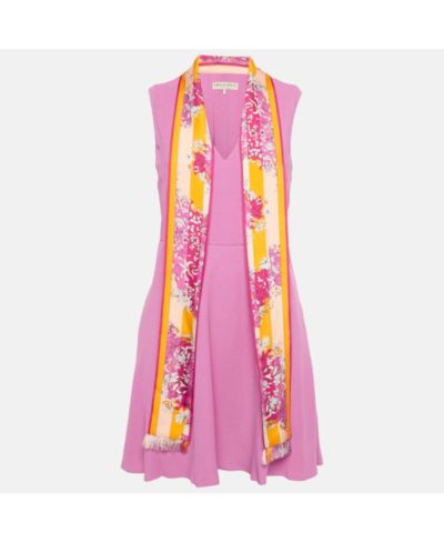 Pre-Owned Emilio Pucci Women's Silk Printed Neck Tie Detail Crepe Mini Dress