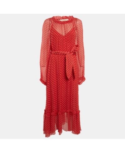 Zimmermann Женское шелковое платье макси в горошек, Pre-Owned