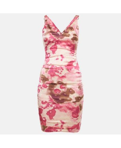 Pre-Owned Versace Women's Abstract Print Silk Mini Dress