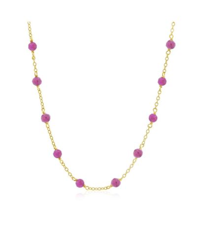 Колье The Lovery Ruby Bead Chain Necklace 14K Gold