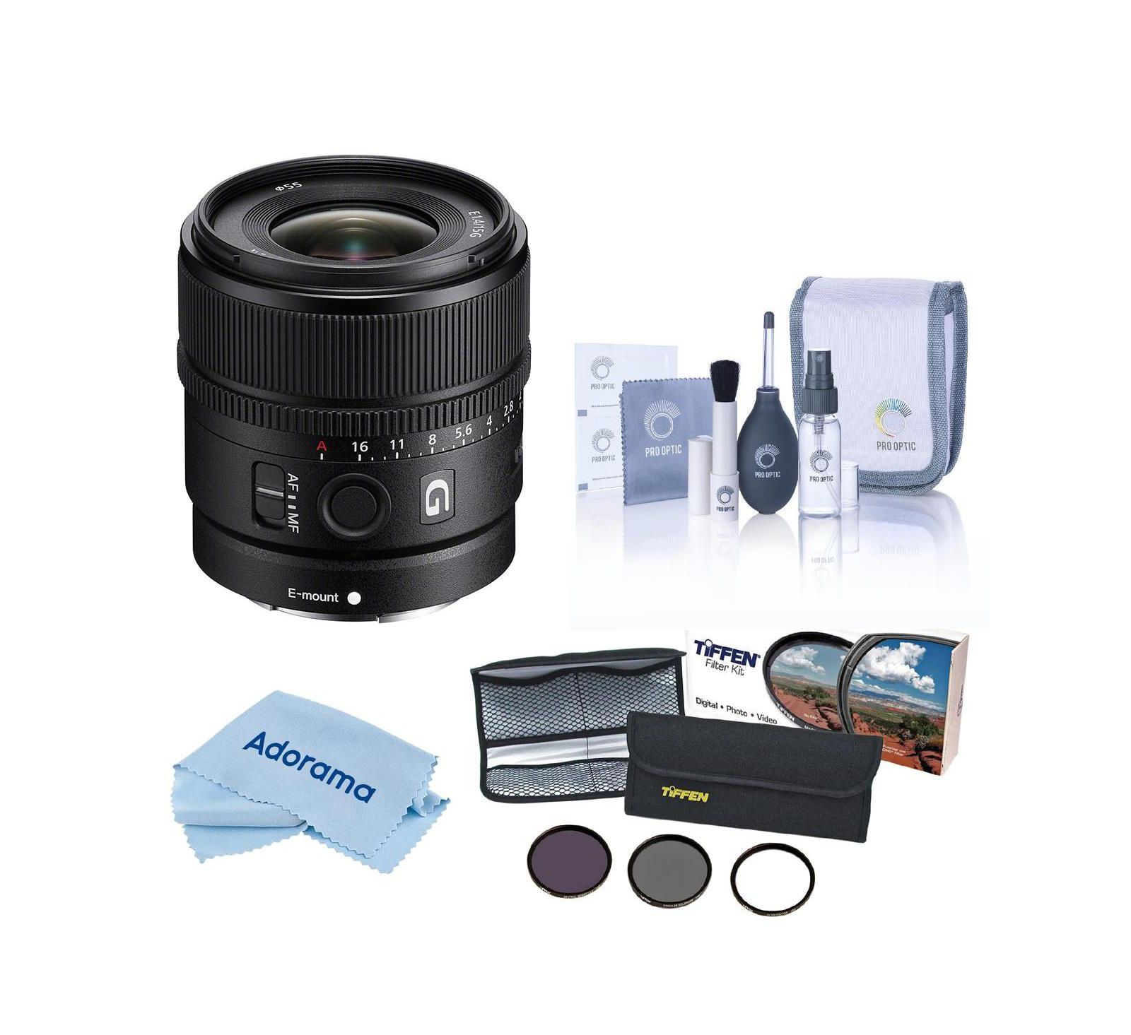 Sony E 15mm f/1.4 G Lens, Bundle with 55mm Filter Kit
