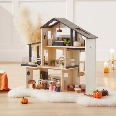 Tiny Land Sweetwood Edge Wooden Dollhouse with Furniture and Accessories, Ages 3+