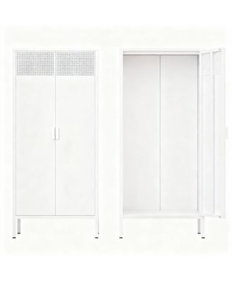 YIGII Metal Storage Cabinet with Adjustable Shelves and Mesh Doors