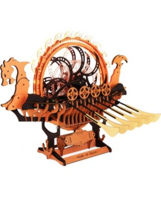 Robotime LK802 Viking Dragon Ship Mechanical Wooden Puzzles, 229 Pieces 3D Puzzles for Adults, Crafts for Adults Hobby Building Kit