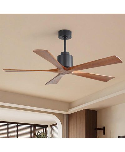 Sofucor 52-inch Modern Black 5-Blade without Light Ceiling Fan with Remote Control and Timing Function