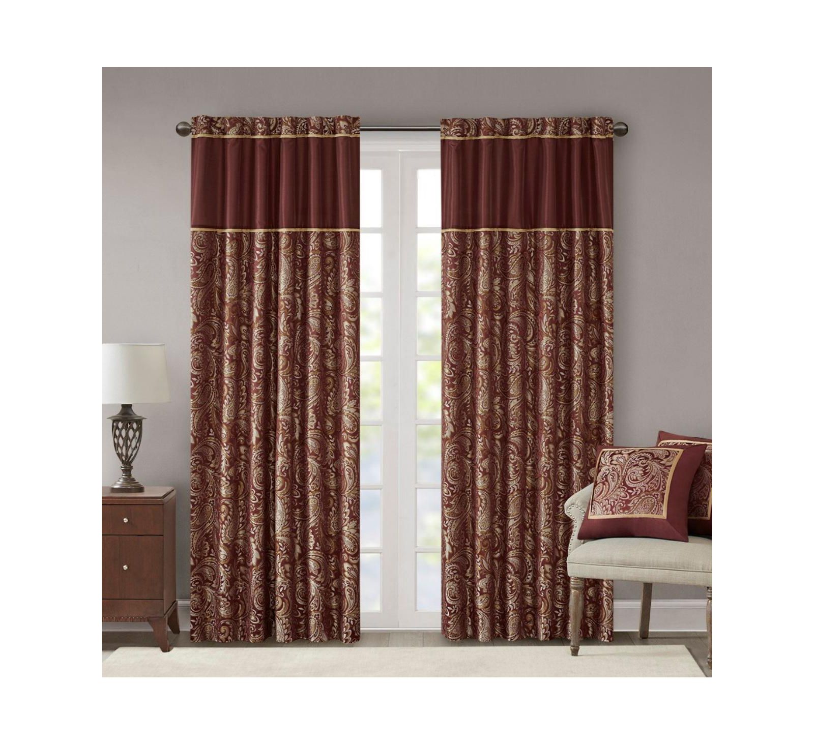 Шторы LAOTIES 2-Pack Faux Silk Jacquard