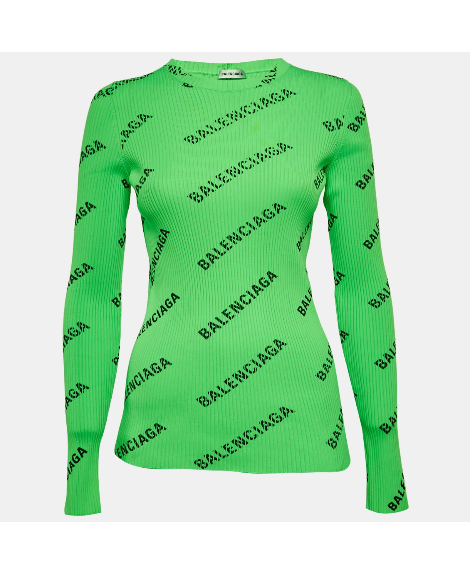 Женский джемпер Pre-Owned Balenciaga Techno Logo Print Rib Knit