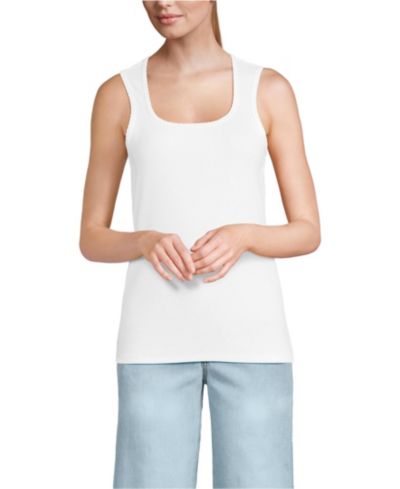 Топ Lands' End Women's Micro Rib Square Neck Tank Top