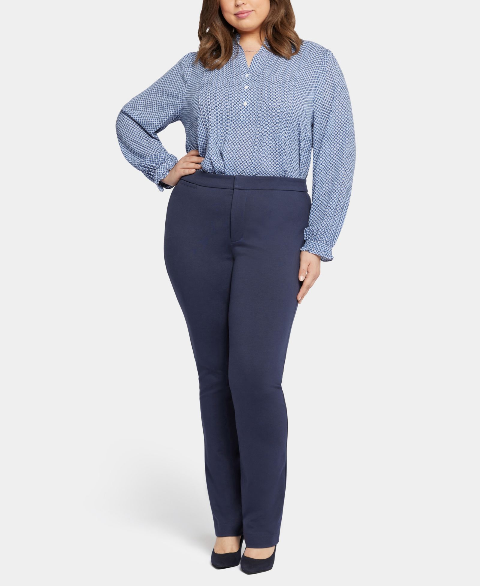 NYDJ Plus Size узкие брюки Slim Trouser Mid-Rise