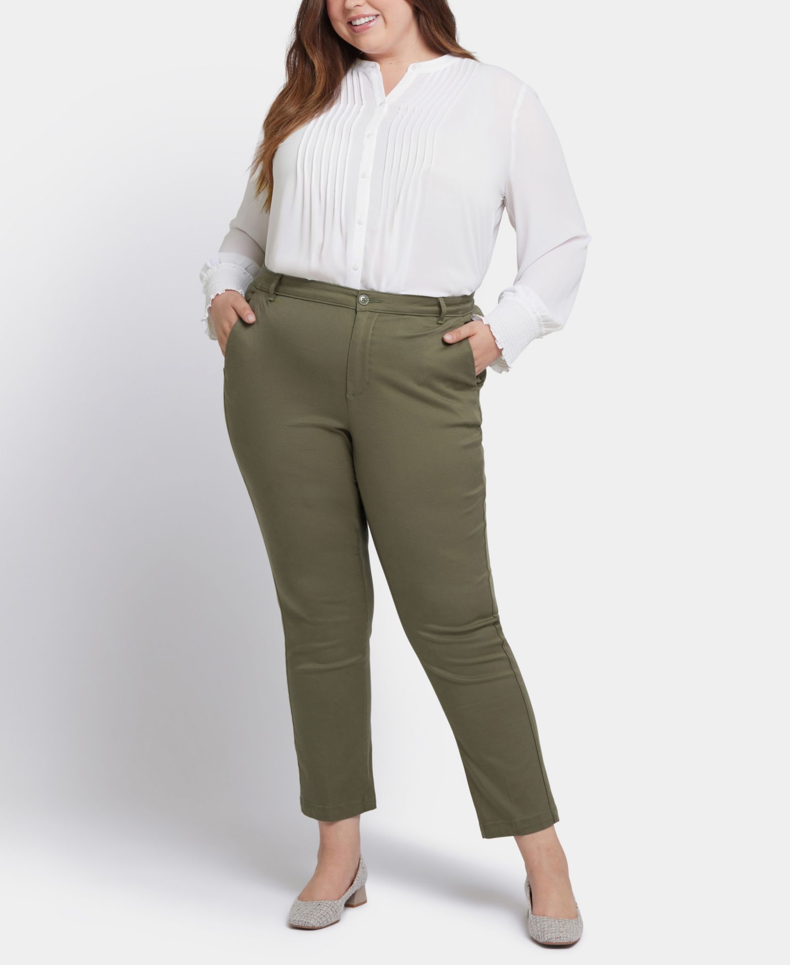 NYDJ Plus Size Sadie Slim Mid-Rise брюки