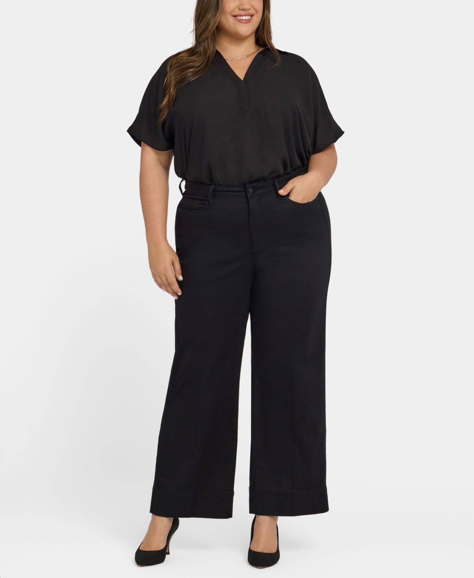Джинсы NYDJ Plus Size Teresa Wide-Leg Ankle Hem