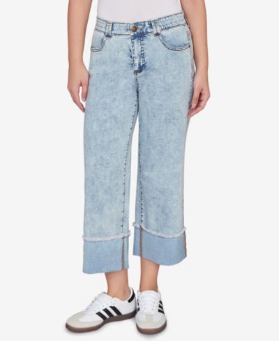 Джинсы Ruby Rd. Petite Comfort Waist Wide-Leg Cropped с широкими штанинами