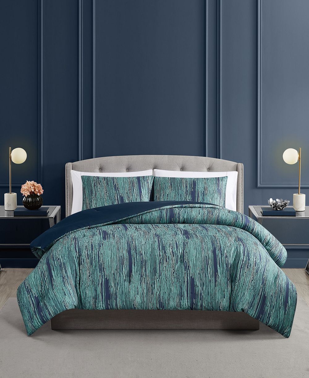 Vince Camuto Linework Stripe 3-Pc. Comforter Set, Full/Queen