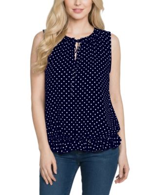 Женская блузка NY Collection Petite Sleeveless Ruffle Flounced