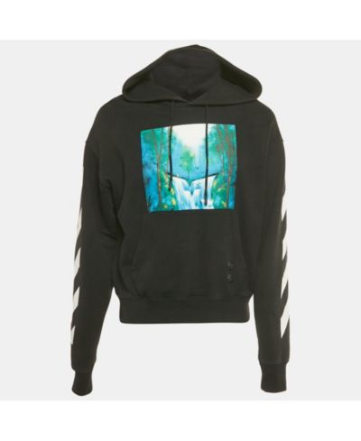 Мужской худи Pre-Owned Off-White Waterfall Print Cotton