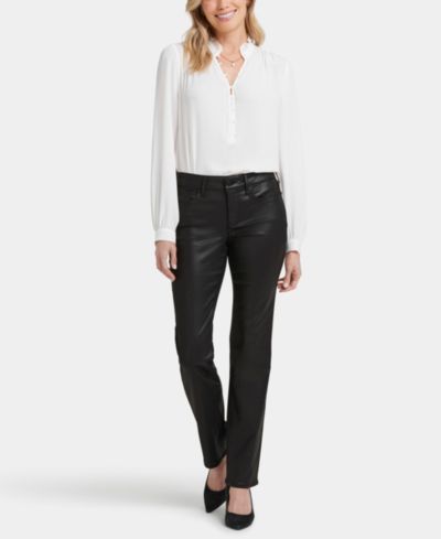 NYDJ Petite Coated Marilyn Straight Jeans