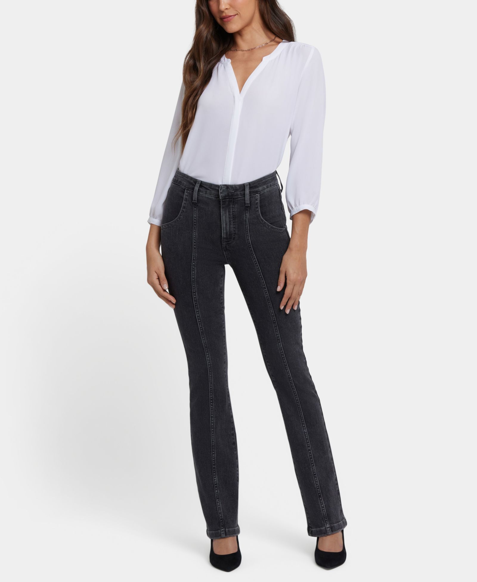 NYDJ Petite High-Rise Billie Mini Bootcut Jeans