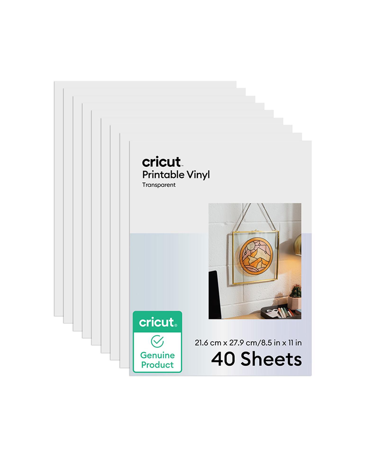 Листы виниловых наклеек Cricut Printable Vinyl Sheets - 8.5 x 11 in, 40 шт, Transparent
