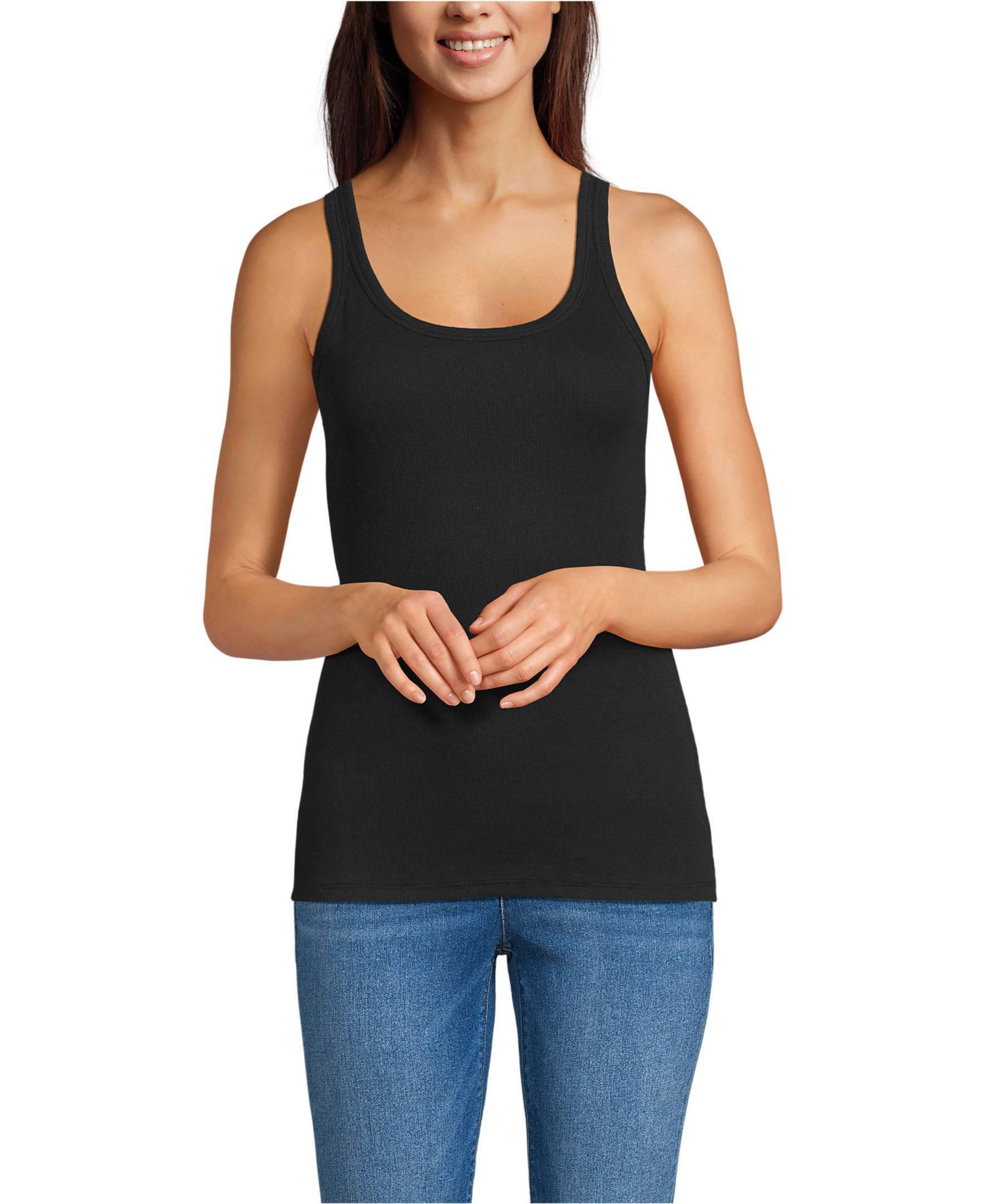 Женский майка-топ Lands' End Micro Rib Go-To Layering