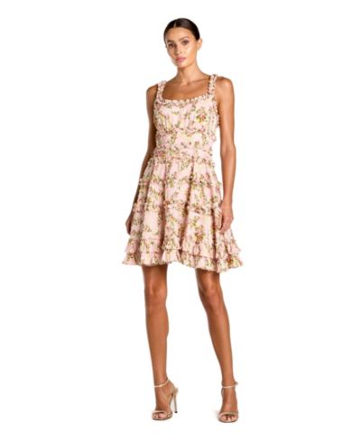 Mac Duggal Women's Ruffle Floral Mini Dress