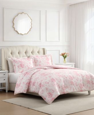 Laura Ashley Anja Textured Toile 3-Pc. Comforter Set, Full/Queen
