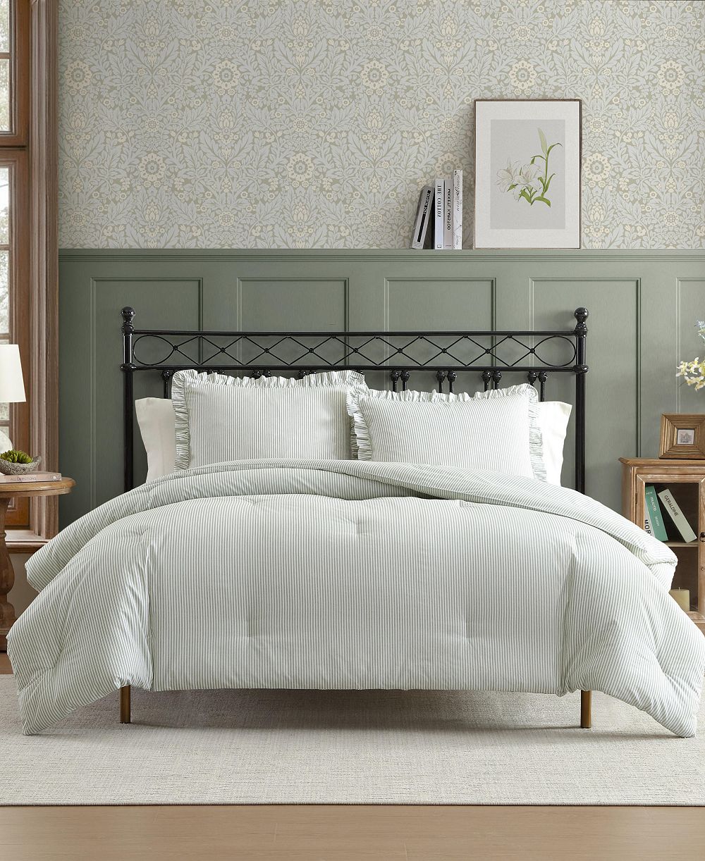 Laura Ashley Oxford Stripe 3-Pc. Comforter Set, Full/Queen