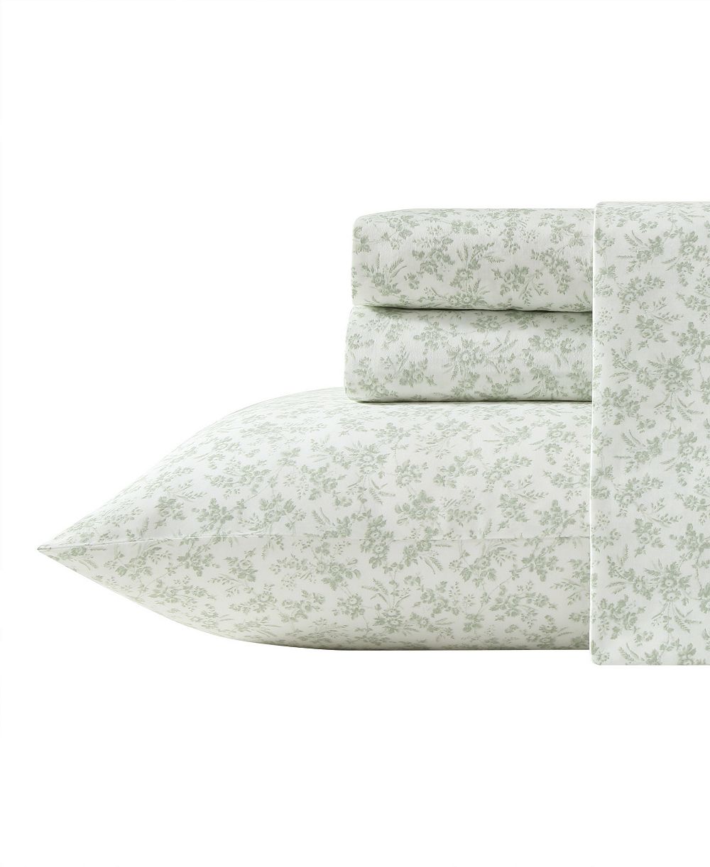 Комплект постельного белья Laura Ashley Floral Toile 300-Thread Count Cotton Sateen 3-Pc., Twin
