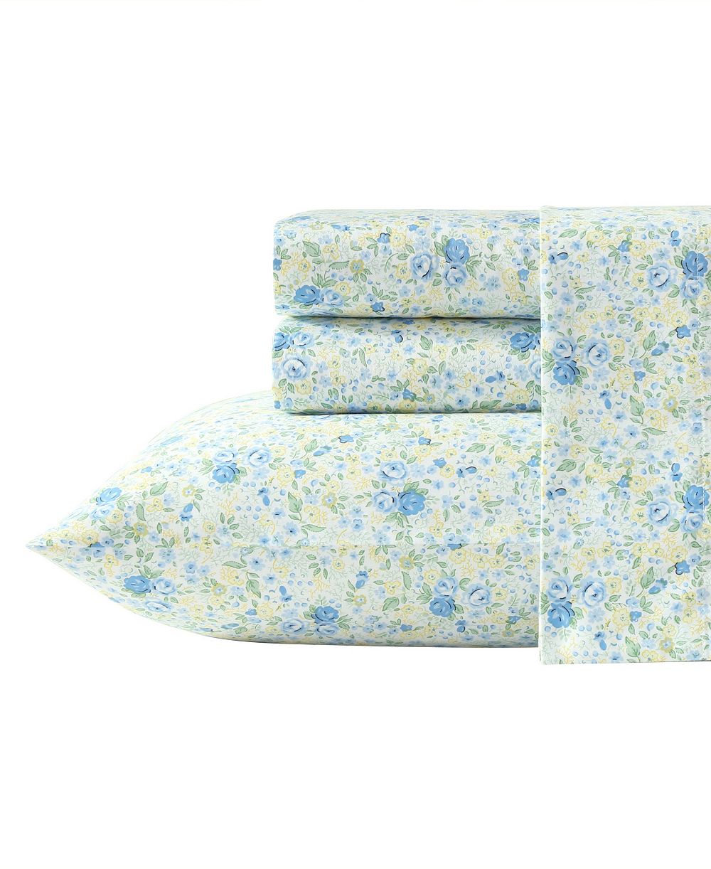 Laura Ashley Rowena 4-Pc. Sheet Set комплект постельного белья хлопок сатин King