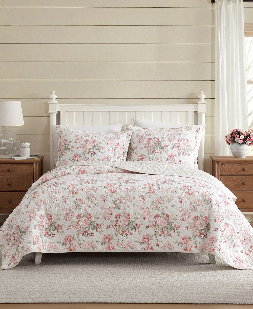Laura Ashley Rosemoore Reversible 3-Pc. Quilt Set, Full/Queen