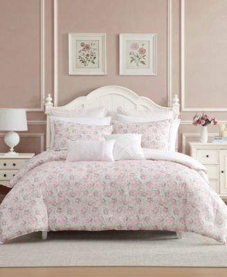 Laura Ashley Двусторонний набор из 5 предметов с покрывалом Pamelas Posies, Twin