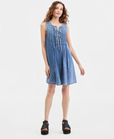 Женская мини-юбка из денима Lucky Brand с плиссировкой