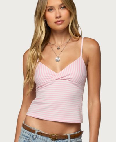 Женский топ Edikted Emilea V Neck Striped Tank Top