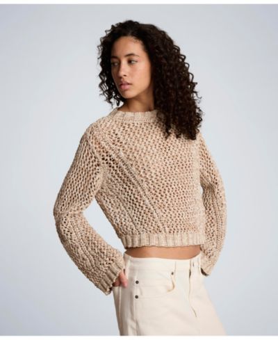 Kenneth Cole Women's Two Tone Open Stitch Pull-On Top